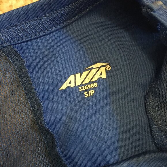 Avia Sleek Blue Bubble Print + Mesh Workout Tee - Picture 9 of 16